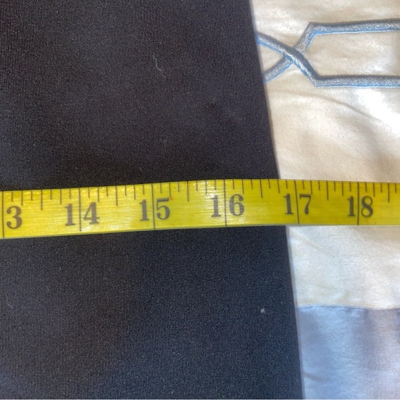 J. Crew Long Sleeved Black Dress with Black and Navy Leather Front 00 - Picture 10 of 12